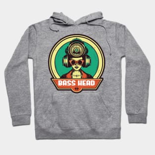 Bass Head Cyberpunk Retro Vintage Logo Hoodie